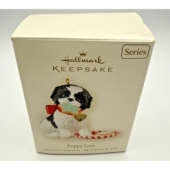 2008 Hallmark Puppy Love 18th Dog Series Shih Tzu Christmas Ornament Cookies - Picture 5 of 15
